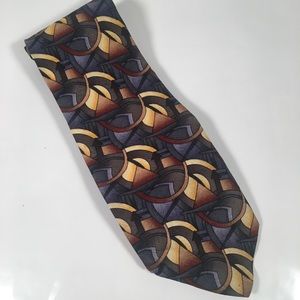 J Garcia necktie abstract print 100% silk